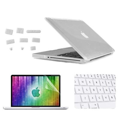 MacBook Pro 13.3 inch 4 in 1 Kristal patroon Hardshell ENKAY behuizing met ultra-dun TPU toetsenbord Cover en afsluitende poort pluggen (roze)