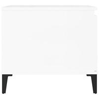 Salontafel 100x50x45 cm bewerkt hout hoogglans wit - thumbnail