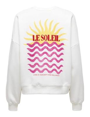 Only Onlliny L/s O-neck Print Cs Swt Sweater 4964247 Cloud Dancer Sun