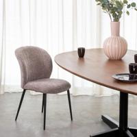 LABEL51 Eetkamerstoel Vino - Stone - Elite - Black Frame - thumbnail
