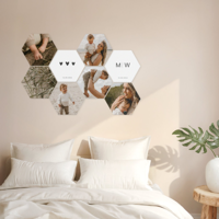 Forex wandpaneel met foto of naam - Hexagon - 8 stuks - thumbnail