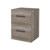 Badmeubelset BWS Salt 50x46cm Met Grepen 2 Lades Met Afdekplaat Scotch Oak - thumbnail