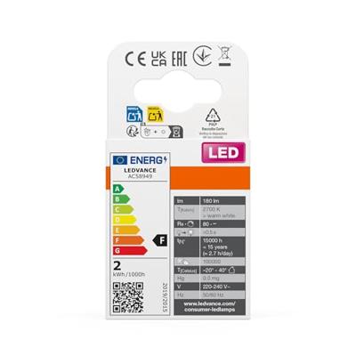 OSRAM HOMELIGHTING 4058075757943 LED-lamp Energielabel F (A - G) G9 Speciale vorm 1.9 W = 19 W Warmwit (Ø x h) 15 mm x 15 mm 1 stuk(s) OSRAM HOMELIGHTING 4058075757943 LED-lamp Energielabel F (A - G) G9 Speciale vorm 1.9 W = 19 W Warmwit (Ø x h) 15 mm x 15 mm 1 stuk(s)