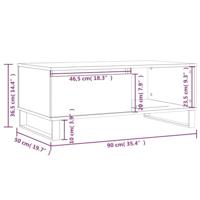 Salontafel 90x50x36,5 cm bewerkt hout bruineikenkleurig - thumbnail