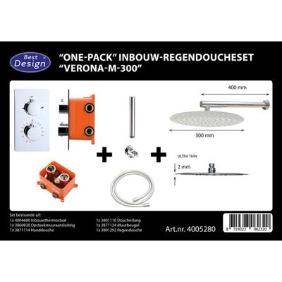 Regendoucheset Best Design Verona M300 Inbouw Met Inbouwbox Chroom
