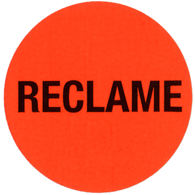 Stickers reclame rond 35mm fluor rood rol a 2000 st