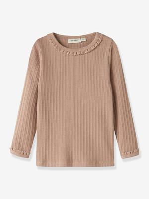 T-shirt meisje LIL'ATELIER MINI geribd kaneel