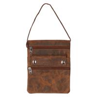 Leather Design Schoudertasje Canvas/Hunter Bruin - thumbnail