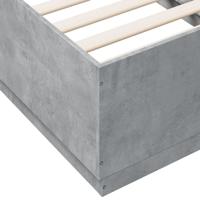 Bedframe met LED-verlichting bewerkt hout betongrijs 90x190 cm - thumbnail