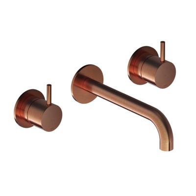 Hotbath Cobber - Wastafelmengkraan - zonder Waste - Laag - Geborsteld Koper PVD - Inbouw - Messing - V03