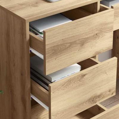 Bureau artisanaal eikenkleurig 90 x 37,5 x 75 cm Bewerkt hout - thumbnail