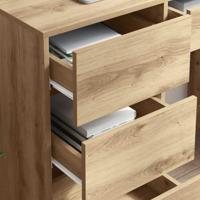 Bureau artisanaal eikenkleurig 90 x 37,5 x 75 cm Bewerkt hout - thumbnail