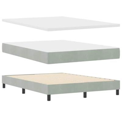 Boxspringbed met donkergrijs fluwelen matras 80x200 cm