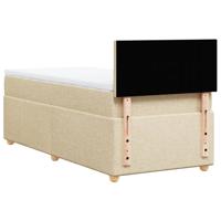 Boxspring met matras stof crèmekleurig 90x200 cm - thumbnail