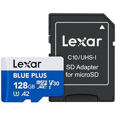 Micro SD geheugenkaart met adapter Lexar LMSBLPL128G-BNANG 128 GB
