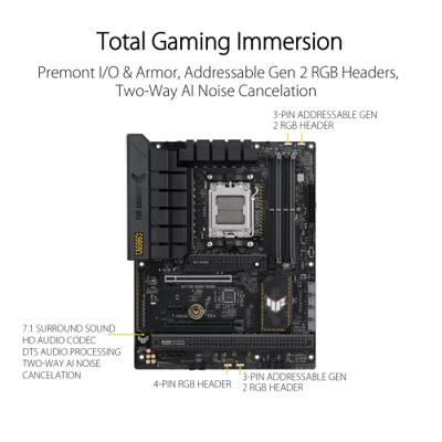 Asus TUF GAMING B650-PLUS Moederbord Socket AMD AM5 Vormfactor ATX Moederbord chipset AMD® B650 Asus TUF GAMING B650-PLUS Moederbord Socket AMD AM5 Vormfactor ATX Moederbord chipset AMD® B650
