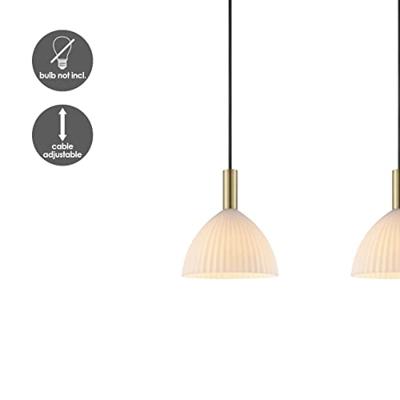 Light depot - hanglamp Credo 3L messing / opaal glas ovaal - Outlet