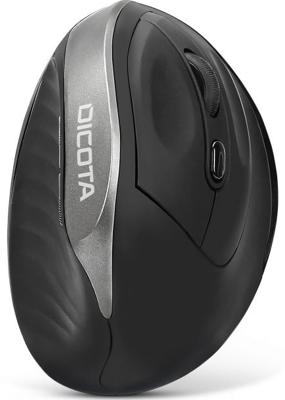 Dicota RELAX Ergonomische muis Draadloos Optisch Zwart 5 Toetsen 800 dpi, 1200 dpi, 1600 dpi Ergonomisch