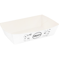 Bak | Karton + kleicoating | A9 | TASTY | snackbak | 120x70x35mm | wit | 400 stuks - thumbnail