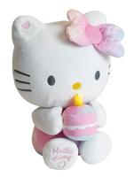Hello Kitty Interactieve Pluche Verjaardag +/- 26 cm - JEMINI - Interactieve muziek, kaars en gelach. - thumbnail