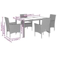 5-delige Tuinset met kussens poly rattan en acaciahout beige - thumbnail