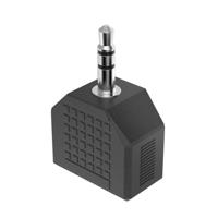 Hama 00205191 Jackplug Audio Adapter [2x Jackplug female 3,5 mm - 1x Jackplug male 3,5 mm] Zwart - thumbnail