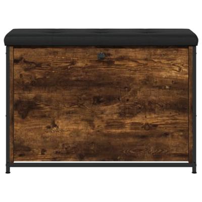 Schoenenbankje met klaplade 82x32x56 cm gerookt eikenkleurig Schoenenbankje met klaplade 82x32x56 cm gerookt eikenkleurig