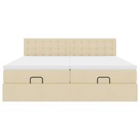 Ottoman bed met matrassen 180x200cm stof crèmekleurig - thumbnail