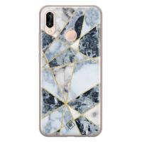 Huawei P20 Lite siliconen hoesje - Marmer blauw - thumbnail