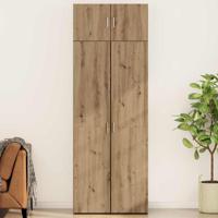 Opbergkast met plank Anders artisanaal eikenkleurig 80 x 42,5 x 225 cm - thumbnail
