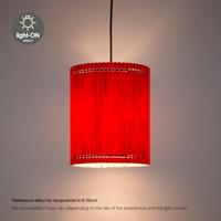 Papieren Gevouwen Lampenkap - Cilindrisch - Rood - ø20 x 24 cm - E27 fitting - Voor Tafellampen - Ontworpen voor woonkamer en eetkamer - thumbnail