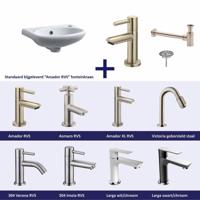 FonteinPack Trevi Keramiek 38x25x9 cm RVS (Keuze uit 8 kranen) - thumbnail