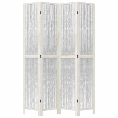Kamerscherm met 4 panelen massief paulowniahout wit Kamerscherm met 4 panelen massief paulowniahout wit