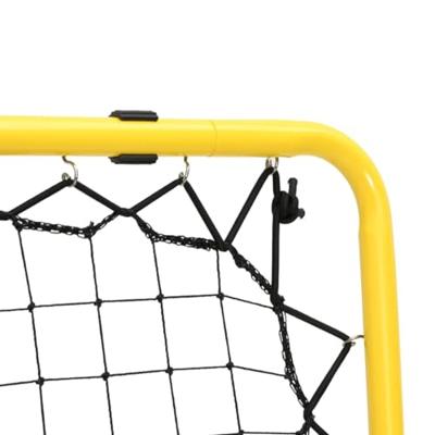 VidaXL Voetbalrebounder dubbelzijdig verstelbaar staal geel en zwart