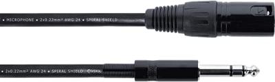 Cordial EM 3 MV XLR Verbindingskabel [1x XLR-stekker 3-polig - 1x Jackplug male 6,3 mm (stereo)] 3 m Zwart