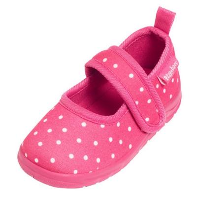 Playshoes pantoffels Stippen Fuchsia Wit-22-23