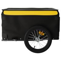 VidaXL Fietstrailer 45 kg ijzer zwart en geel - thumbnail