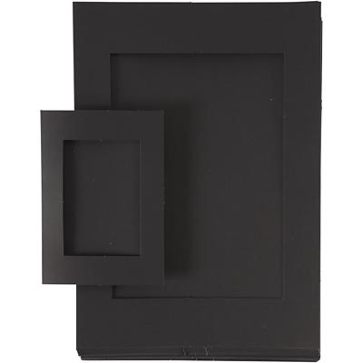 Creativ Company Passepartout lijsten, afm a4+a6, 180 gr, zwart, 2x60 stuk/ 1 doos