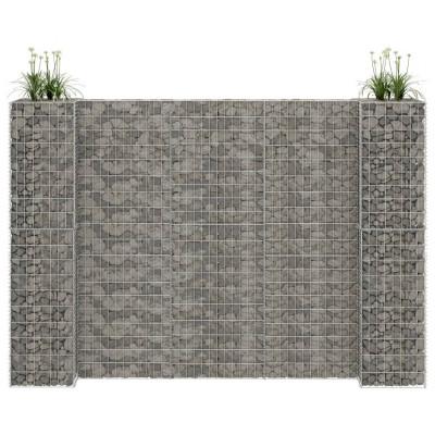 Gabion plantenbak H-vormig 260x40x180 cm staaldraad
