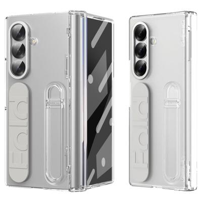 Lunso Samsung Galaxy Z Fold 7 backcover hoes met Kickstand & Polsband - Transparant