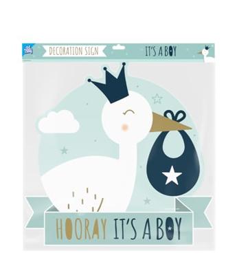 Huldeschild Hooray It&apos;s a Boy (50x50cm)