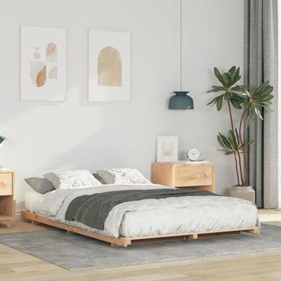 Bedframe Bruin 120 x190 cm Massief grenenhout