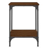Salontafel 40x40x55 cm bewerkt hout bruineikenkleurig - thumbnail