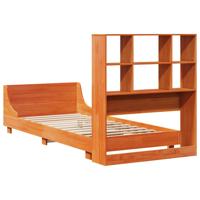 Bedframe zonder matras massief grenenhout wasbruin 75x190 cm - thumbnail