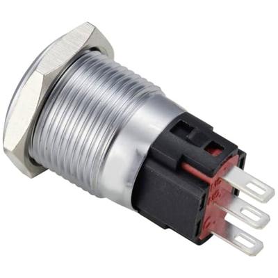 TRU COMPONENTS TC-12647492 Drukschakelaar 250 V/AC 3 A 1x uit/(aan) IP65 Continu RVS 1 stuk(s)
