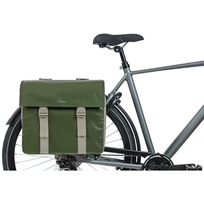 Dubbele fietstas Basil Urban Load 48-53 liter 40 x 17 x 46 cm - moss green/sand