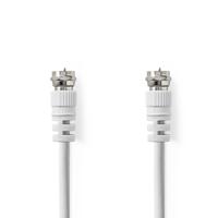 Nedis Satelliet- en Antennekabel | F-Male | F-Male | Vernikkeld | 75 Ohm | Dubbel Afgeschermd | 1.00 m | Rond | PVC | Wit | Label - CSGL41000WT10 - thumbnail