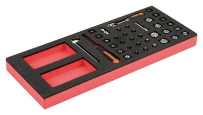 Bahco Foaminlay Fit&Go 1/3 met doppen en toebehoren 1/4" - 37-delig - FF1E2001 Bahco Foaminlay Fit&Go 1/3 met doppen en toebehoren 1/4" - 37-delig - FF1E2001