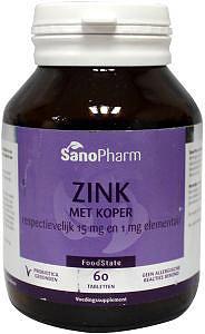 SanoPharm Zink 15mg & koper 1mg 60 Tabletten