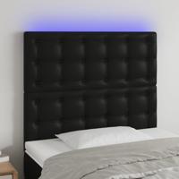 Hoofdbord LED 100x5x118/128 cm kunstleer zwart - thumbnail